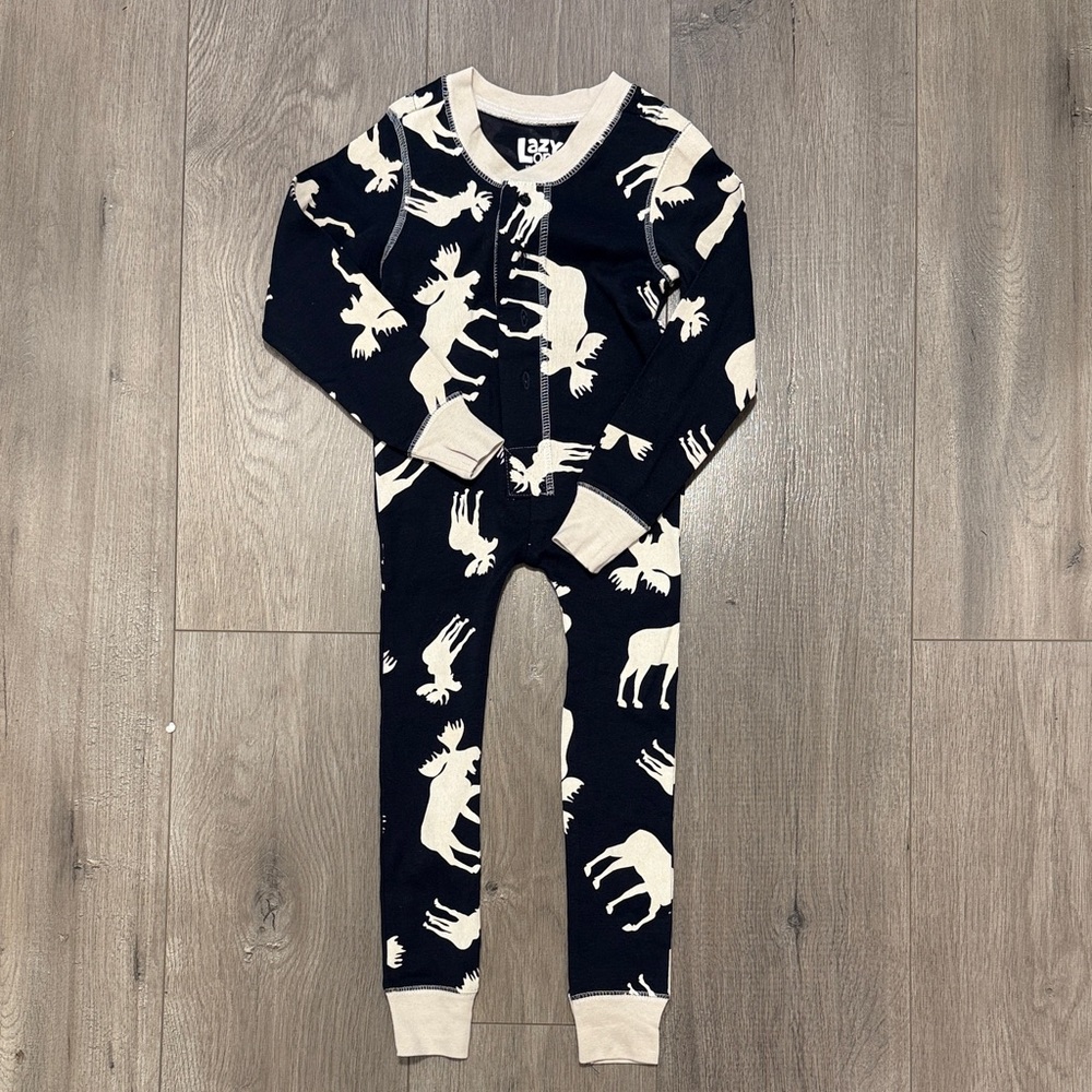 Lazy one Navy Moose Print Pajama